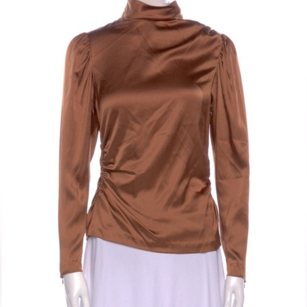 A.L.C. Satin Brown Blouse